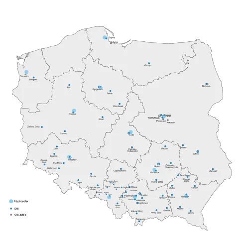 mapa lokalizacji hurtowni Hydrosolar SHI