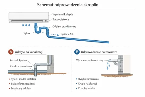 Schemat odprowadzania skroplin