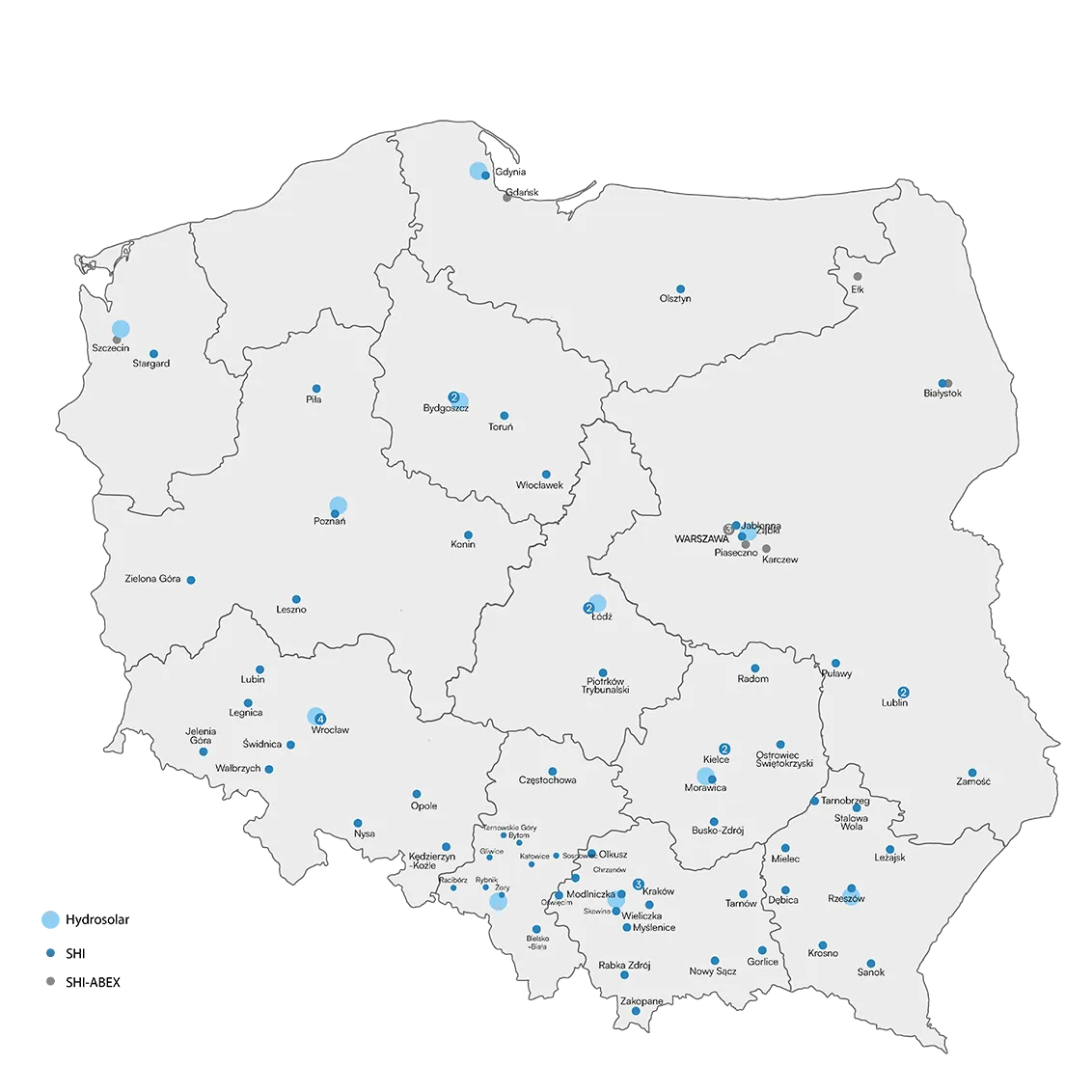 mapa lokalizacji hurtowni Hydrosolar SHI